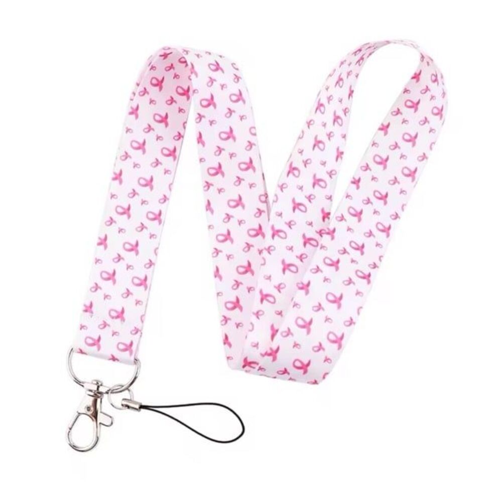 Light Pink Breast Cancer Awareness Landyard